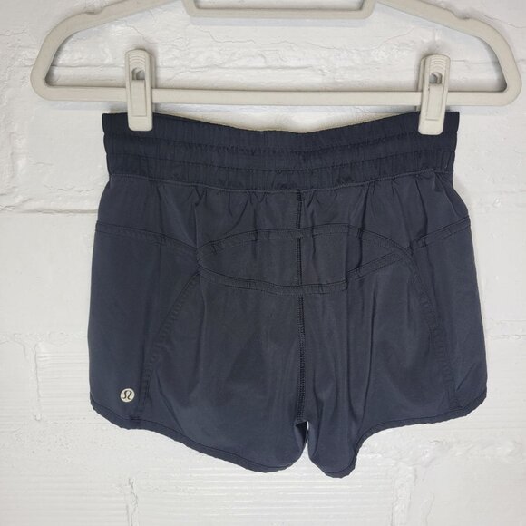 Lululemon Women's Size 8 Lined Running Shorts Black - Picture 2 of 5